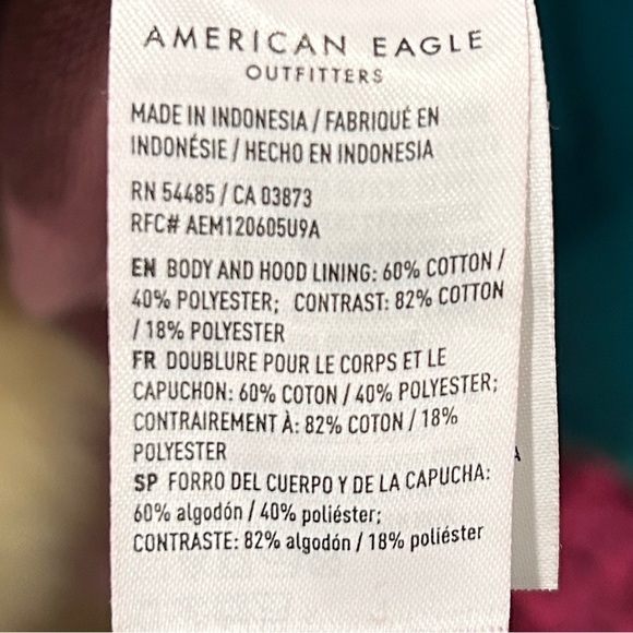 American Eagle Dusty Rose Pink Hooded Button-Up Shirt Size XL - Picture 7 of 12